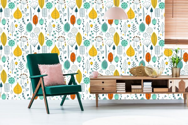 Behang Laat Een Scandinavische Stijl Achter Voor De Babykamer - Afbeelding 6