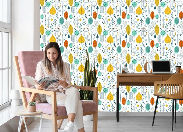Behang Laat Een Scandinavische Stijl Achter Voor De Babykamer - Afbeelding 7
