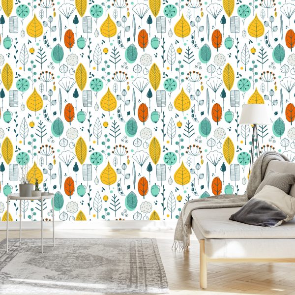 Behang Laat Een Scandinavische Stijl Achter Voor De Babykamer - Afbeelding 3