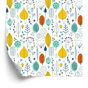 Behang Bladeren Voor Kinderen In Scandinavische Stijl