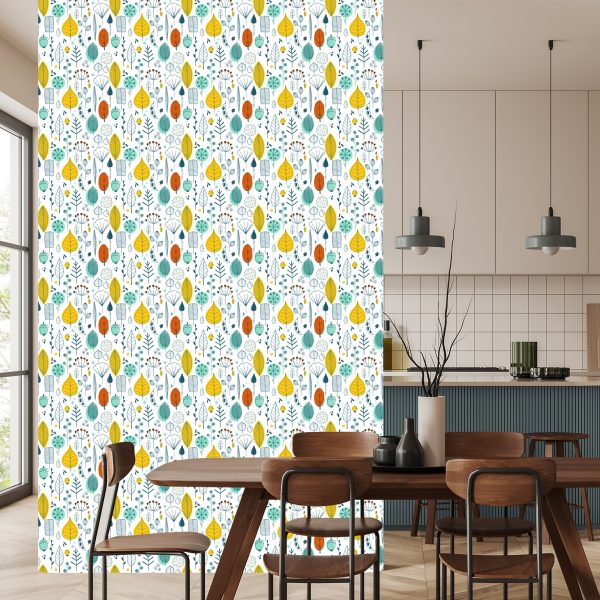 Behang Bladeren Voor Kinderen In Scandinavische Stijl - Afbeelding 4