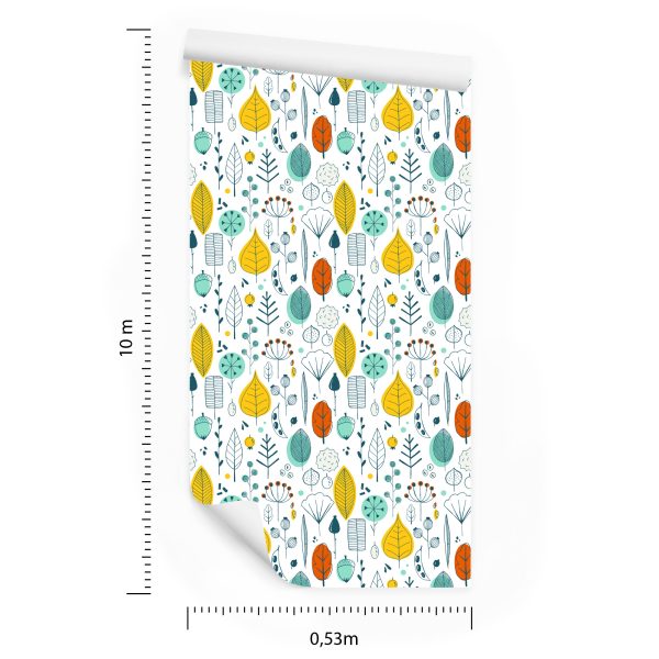 Behang Bladeren Voor Kinderen In Scandinavische Stijl - Afbeelding 8