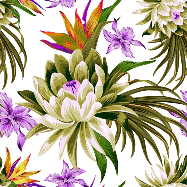 Behang Lotusbloemen 3D - Afbeelding 2