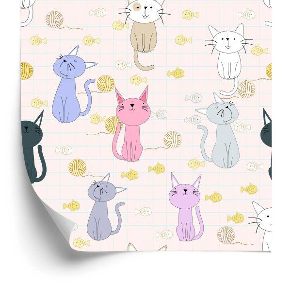 Behang Voor Kinderen - Kittens En Vissen
