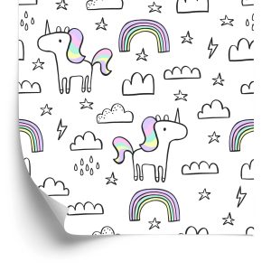 Behang Voor Kinderen - Regenboogeenhoorns
