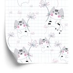 Behang Voor Kinderen - Katten En Bloemen