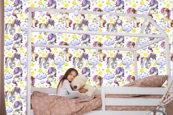 Behang Girly Unicorns Cloud Hearts - Afbeelding 7
