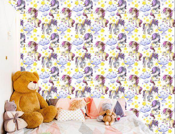 Behang Girly Unicorns Cloud Hearts - Afbeelding 6