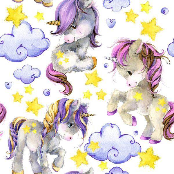 Behang Girly Unicorns Cloud Hearts - Afbeelding 2