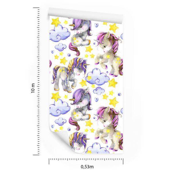 Behang Girly Unicorns Cloud Hearts - Afbeelding 8
