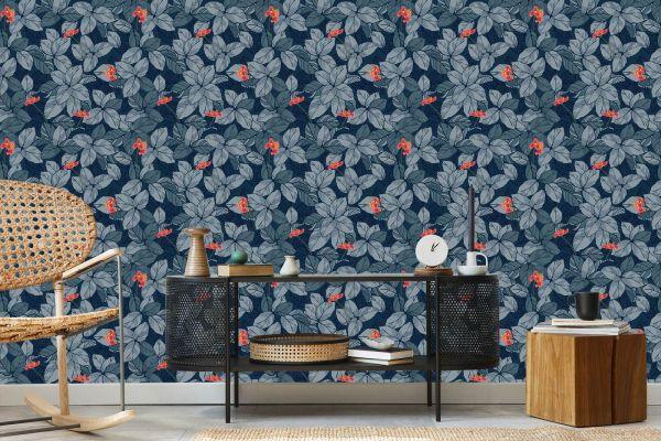 Behang Bloemen En Bladeren - Afbeelding 5