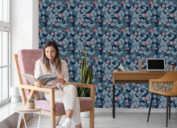 Behang Bloemen En Bladeren - Afbeelding 7