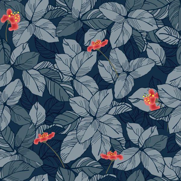 Behang Bloemen En Bladeren - Afbeelding 2