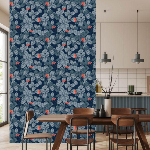 Behang Bloemen En Bladeren - Afbeelding 4