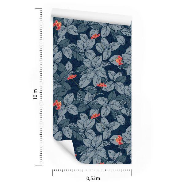 Behang Bloemen En Bladeren - Afbeelding 8