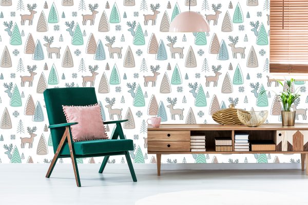 Behang Herten Voor Kinderen In Scandinavische Stijl - Afbeelding 6