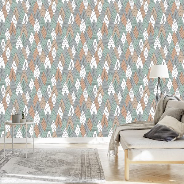 Behang Voor Een Boomslaapkamer In Scandinavische Stijl - Afbeelding 3