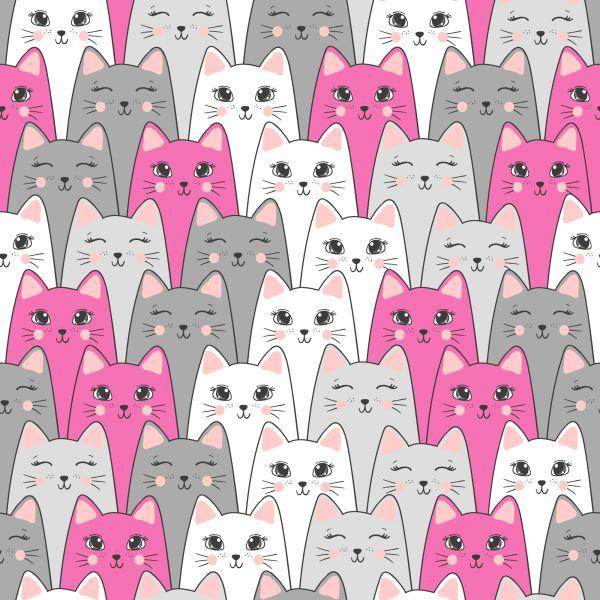 Behang Voor Kinderen - Veelkleurige Katten - Afbeelding 2