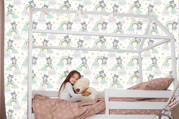 Behang Voor Kinderen - Kittens, Wolken En Sterren - Afbeelding 7