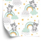 Behang Voor Kinderen - Kittens, Wolken En Sterren