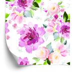 Behang Bloemen Geschilderd Met Waterverf