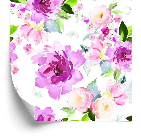 Behang Bloemen Geschilderd Met Waterverf