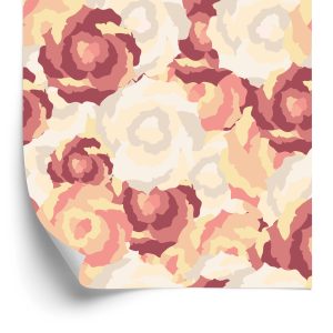 Behang Retro Rozen Zoals Geschilderd