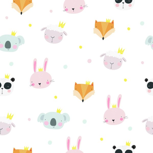 Behang Voor Kinderen, Dieren, Vossen, Schapen, Panda's - Afbeelding 2