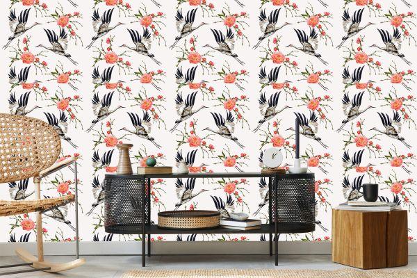 Behang Kranen En Bloemen - Afbeelding 5