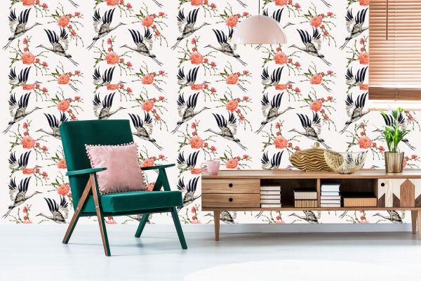 Behang Kranen En Bloemen - Afbeelding 6
