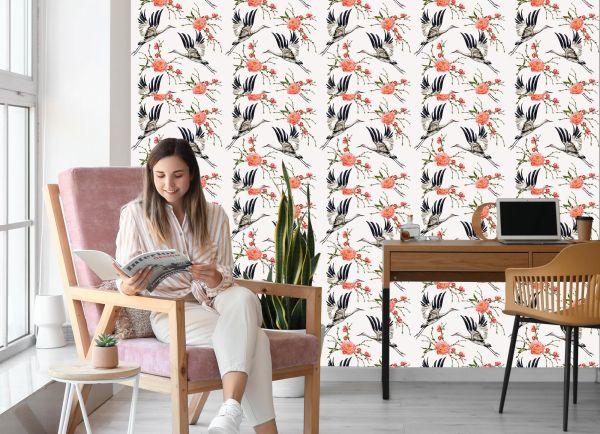 Behang Kranen En Bloemen - Afbeelding 7