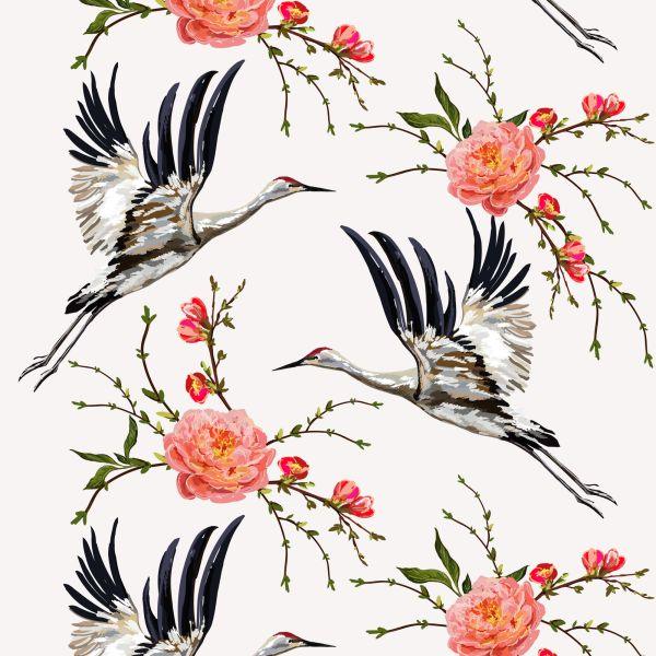 Behang Kranen En Bloemen - Afbeelding 2