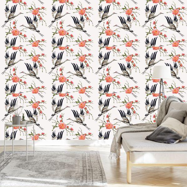 Behang Kranen En Bloemen - Afbeelding 3