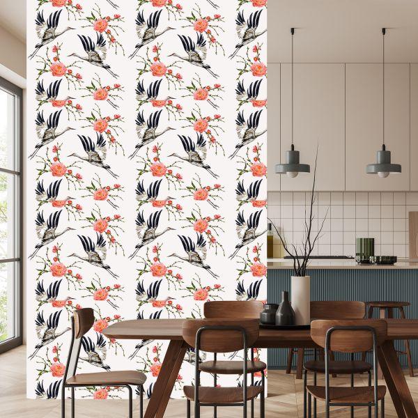 Behang Kranen En Bloemen - Afbeelding 4