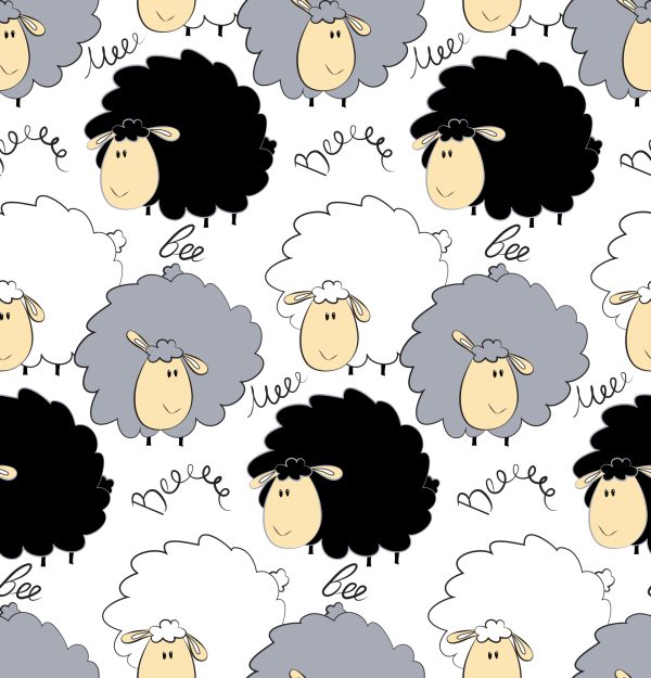 Behang Lachende Schaap - Afbeelding 2