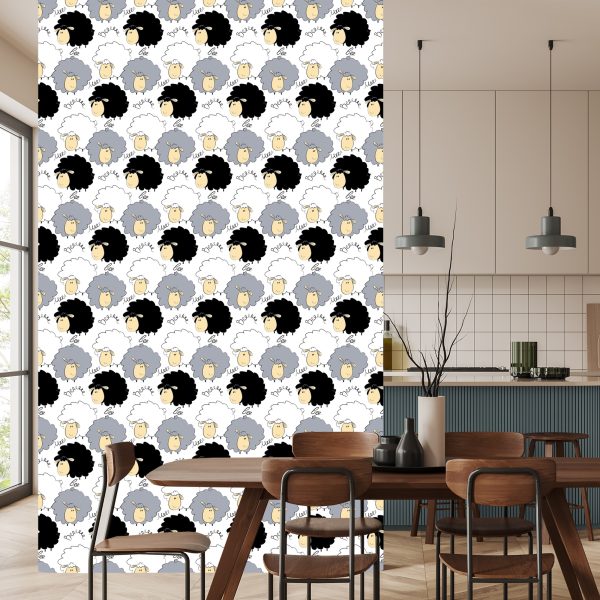 Behang Lachende Schaap - Afbeelding 4