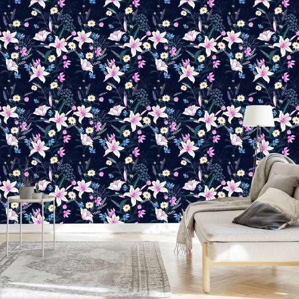 Behang Tropische Bloemen - Afbeelding 3