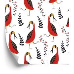 Behang Prachtige Vogels En Planten