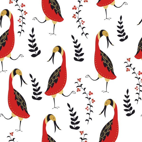 Behang Prachtige Vogels En Planten - Afbeelding 2