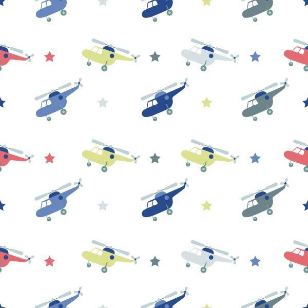 Behang Pastelkleurige Helikopters Voor Kinderen - Afbeelding 2