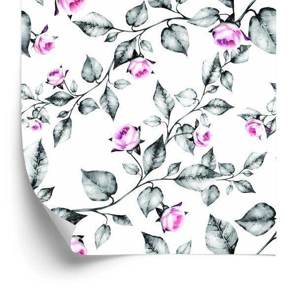 Behang Bloemen, Rozen, Bladeren