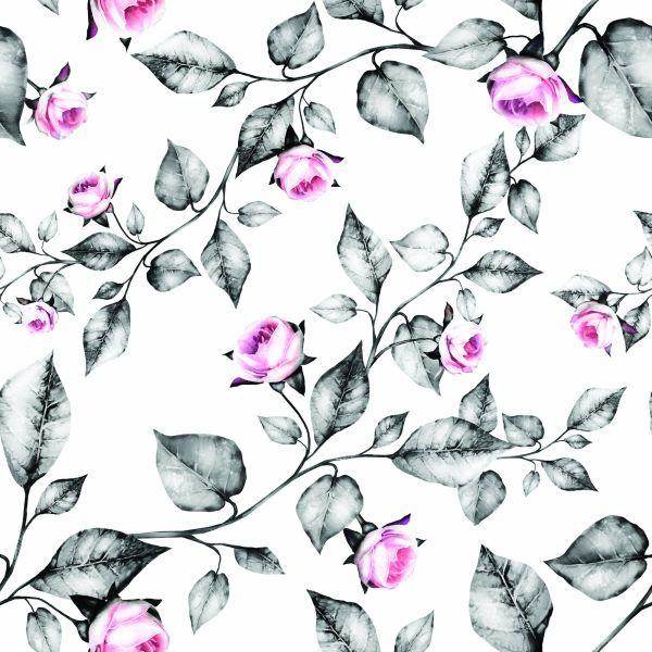 Behang Bloemen, Rozen, Bladeren - Afbeelding 2