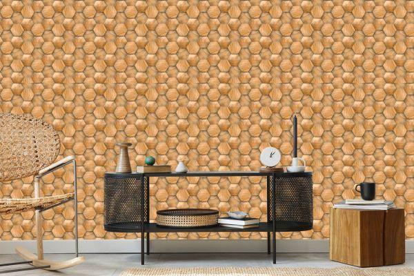 Behang Modern 3D Houten Patroon - Afbeelding 5