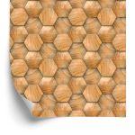 Behang Modern 3D Houten Patroon