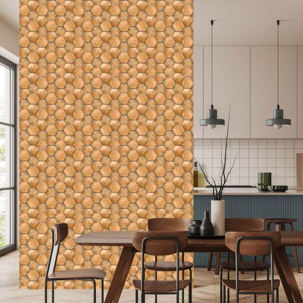 Behang Modern 3D Houten Patroon - Afbeelding 4