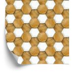 Behang Houten 3D-Mozaïek