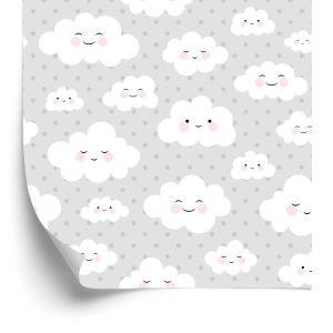 Behang Wolken Op De Stippen Achtergrond