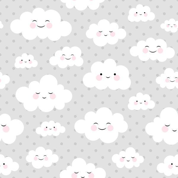 Behang Wolken Op De Stippen Achtergrond - Afbeelding 2