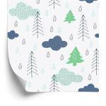 Behang Bomen, Wolken, Natuur Kinderkamer