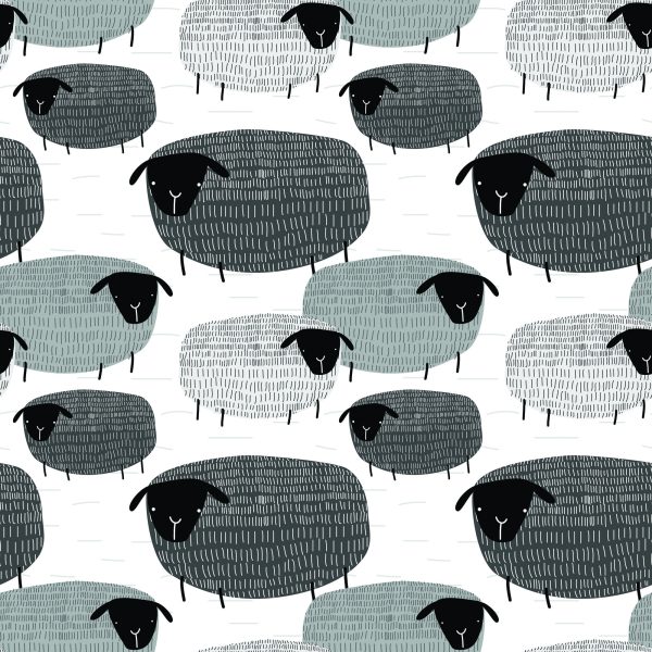 Behang Schapen In Grijstinten - Afbeelding 2